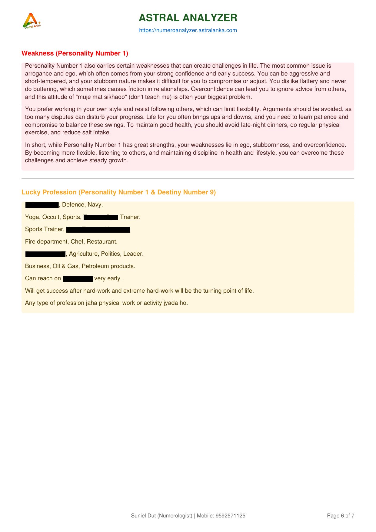 Sample DOB Report - page 6